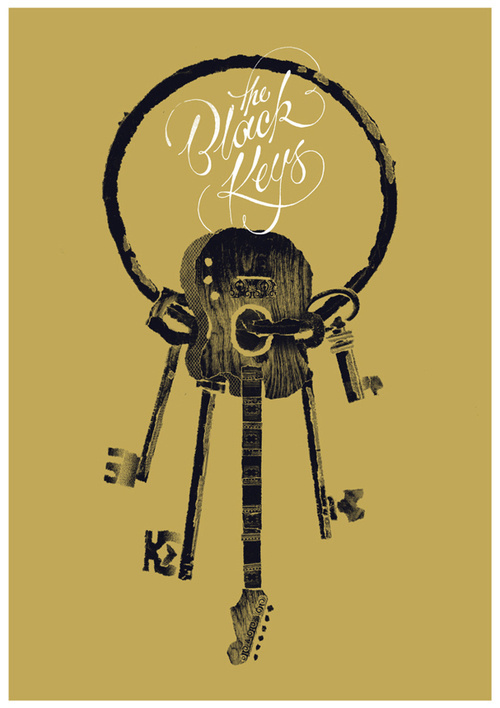 typejunkie:The Black Keys Benny Hennessy(via The Black Keys on Behance) #gig #design #texture #poster #grunge #type