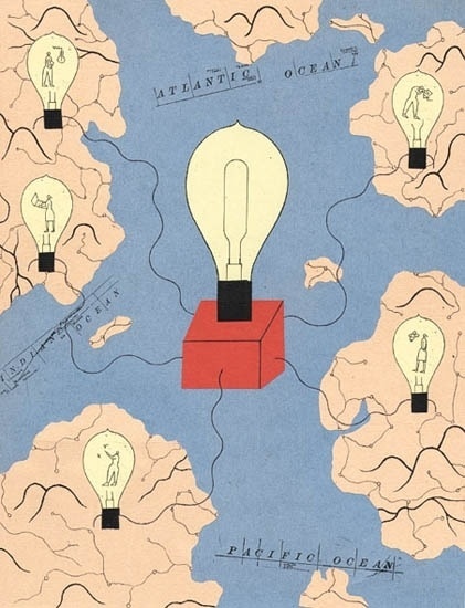 Philippe Weisbecker | Riley Illustration #map #lightbulb