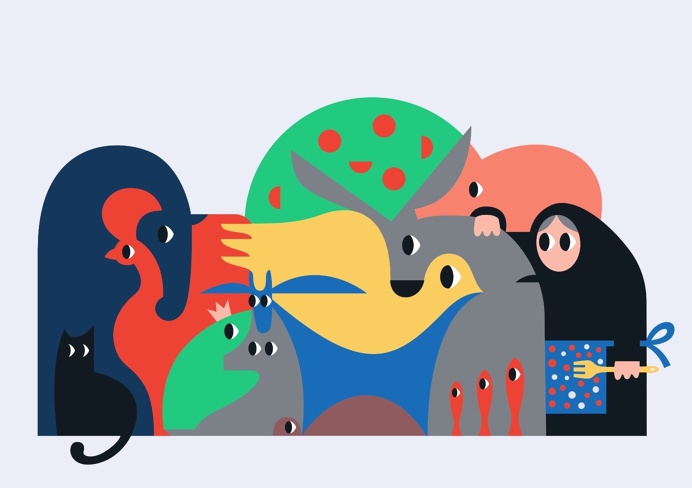 animals, illustration, bold, color, cat