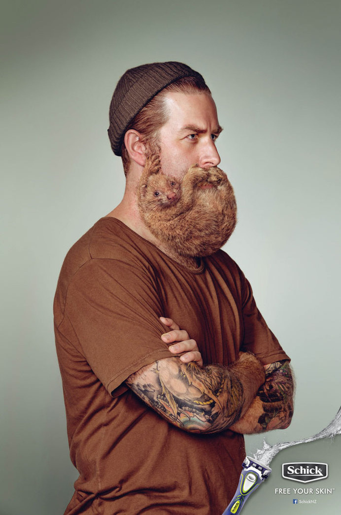 Schick Razors: Free your skin #inspiration #creative #advertising #animal #funny