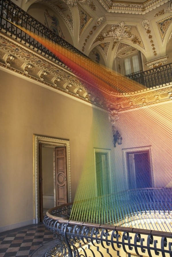 CJWHO ™ (Plexus No 19 by Gabriel Dawe The artist Gabriel...) #dawe #gabriel #installation #design #interiors #colors #art #italy