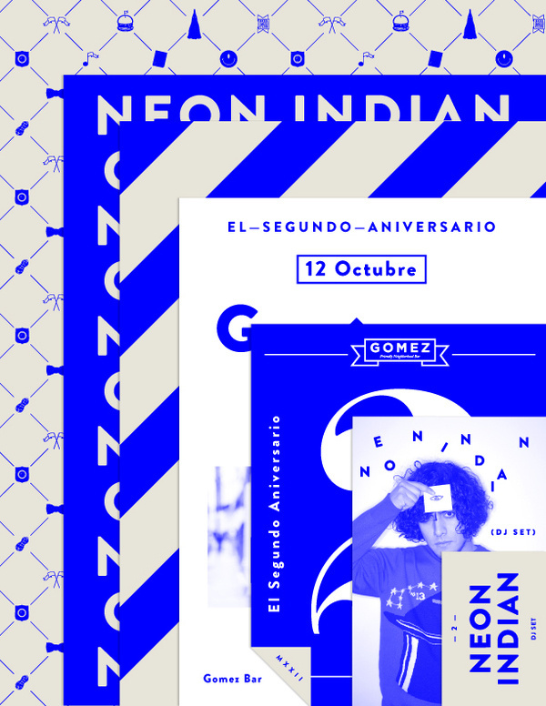 GOMEZ BAR #flyer #indian #bar #gomez #neon