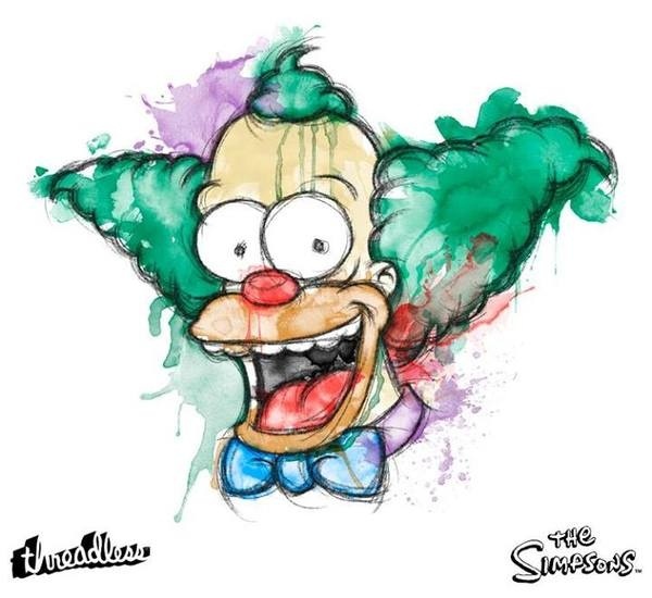 Krusty #simpsons #threadless #illustration #krusty #watercolor