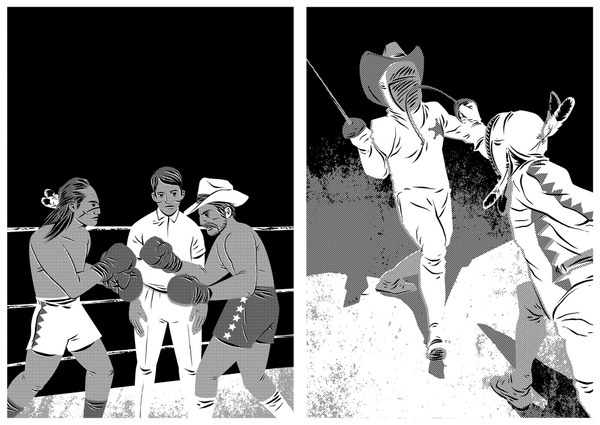 Cowboy vs Indian Matt Taylor Illustration #illustration #vintage