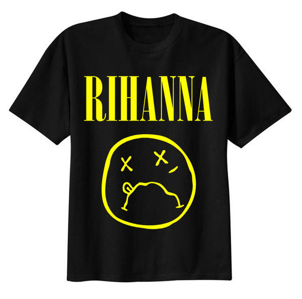 Image of RiRi :( T shirt #yellow #nirvana #black #shirt #illustration #rihanna