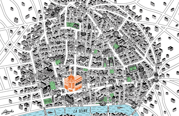 Map of Le Marais area Paris #paris #france #design #map #illustration #art