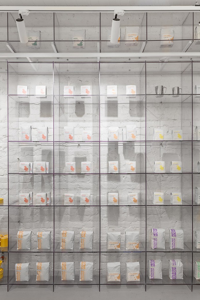 Bolshecoffee Roasters & Shop by AKME - Mindsparkle Mag Bolshecoffee Roasters is a minimalist space in a historic building in the center of St. Petersburg, Russia. The project was developed by the architectural bureau AKME. #interior #architecture #identity #branding #design #color #photography #graphic #design #gallery #blog #project #mindsparkle #mag #beautiful #portfolio #designer