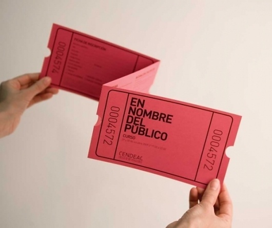 En Nombre del Público | Sublima Comunicación #sublima #pink #cendeac #contemporary #art #din #brochure #ticket