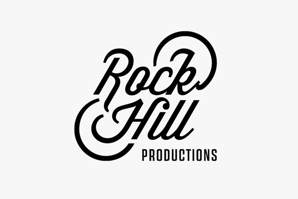 ROCK HILL PRODUCTIONS #script #hill #rock #productions #logo #dj #wisdom #la #identity #typeface #records #music #type #california #typography
