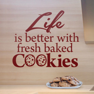 Mmm...I do love cookes. The Os are cookies--too cute. Wall quote from http://cozywallart.com #wall #quotes