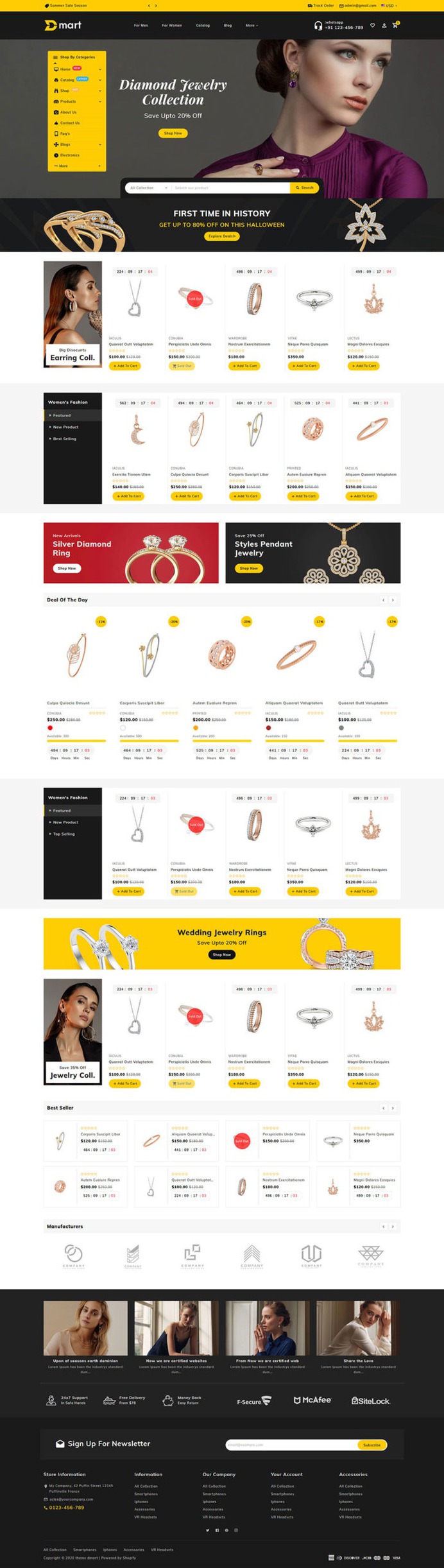 #Dmart - #Shopify #Multipurpose #Responsive #Theme | #TemplateTrip #eCommerce #Website #Design
