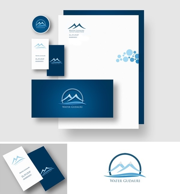 Gudaiuri Water on Behance #corporate identity #logo #branding identity #water #mineral water #mountain #gudauri