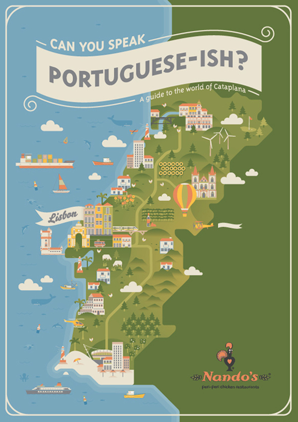Nandos Can you speak Portuguese-ish #nandos #illustration #portuguese #map