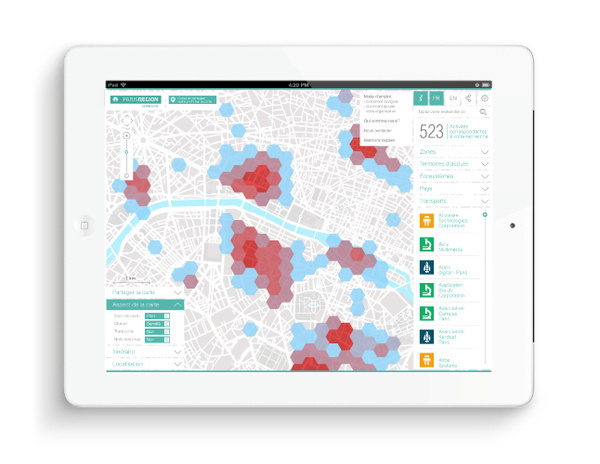 Nouvelle carte interactive Econovista | Phileman Agence de communication et de design Nantes / Lorient #cluster #title #ipad #infographic #design #graphic #presentation #map #wayfinding #tablet #illustration #signage