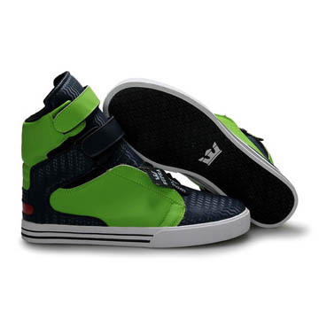 Supra TK Society Green and Deep Blue Men High Top Shoes #shoes