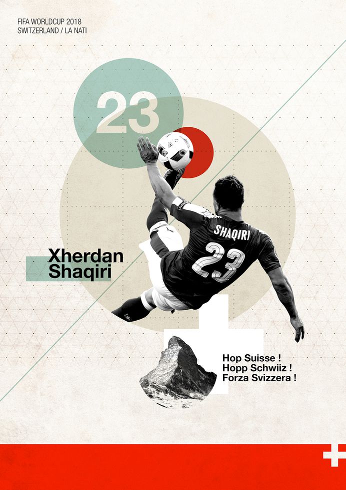 FIFA WORLDCUP 2018 on Behance / Soccer Poster / Switzerland / Xherdan Shaqiri
