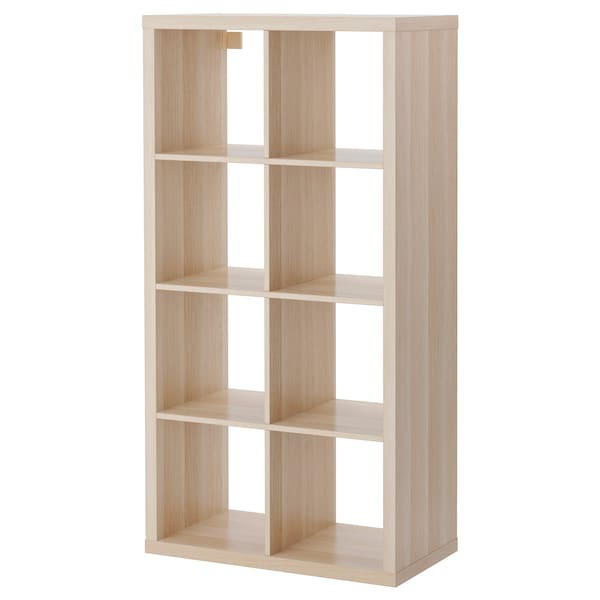 KALLAX Scaffale, effetto rovere con mordente bianco, 77x147 cm