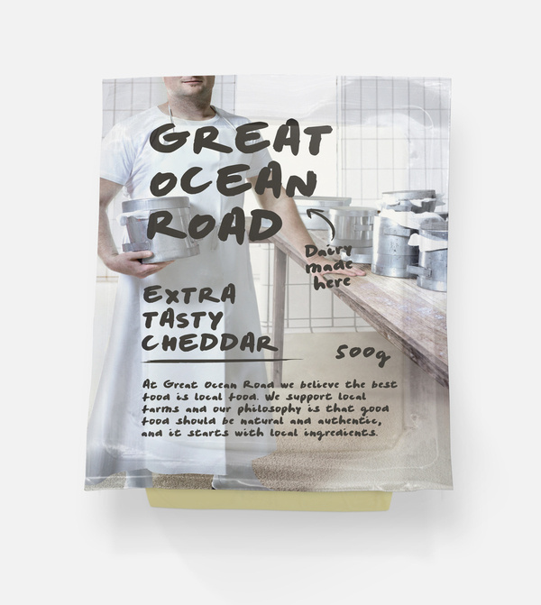 Great Ocean Road Dairy #ocean #warrnambool #dairy #cheese #packaging #cheddar #road #and #great #typography