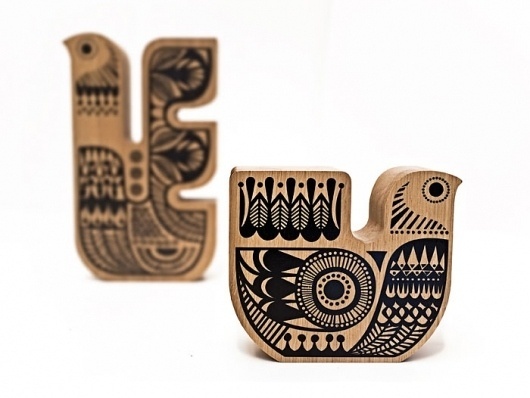 Sanna Annukka Shop - Soul Bird Sml- Light Oak #print #sanna #bird #wood #screen #annukka #decoration #soul