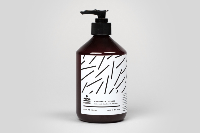 Black and White Hand soap packaging by Norden Goods. #norden