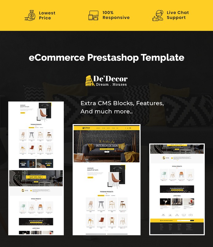 #Decor #Furniture & #Home #Crafts - #Prestashop #Responsive #Theme | #TemplateTrip #eCommerce #Website #Design #Template