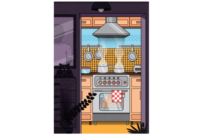 #illustrator #illustration #illustrated #vector #art #vectorart #design #draw #street #block #cat #home #kitchen #house #food #flower #plane