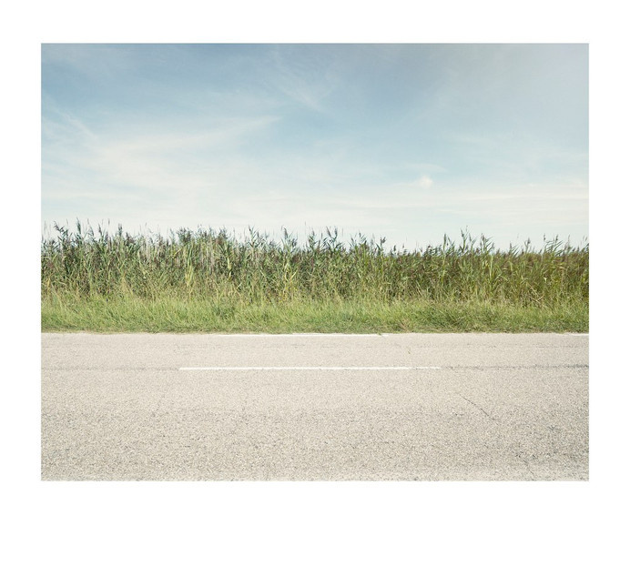 Road, grasses and sky #grasses #motorway #sky #road #rothko #minimal #verge #blue