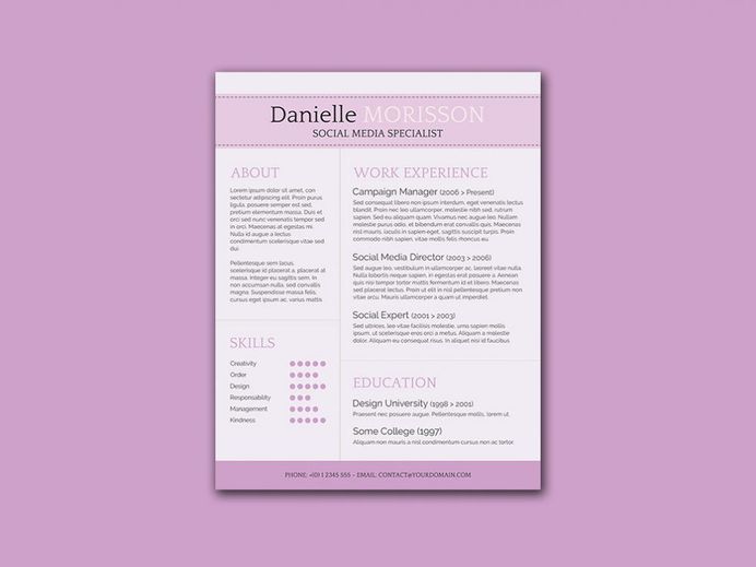 Free Classic Word Resume Template with Clean Design
