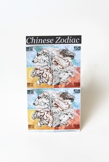 2012 Chinese Zodiac Stamps on the Behance Network #fhsu #ryan #stamps #design #illustration #bosse #textures