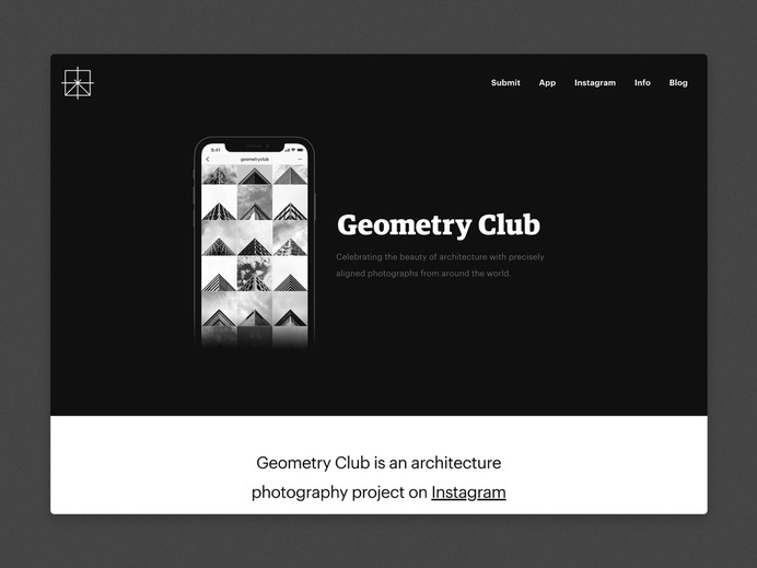 Website design for the Geometry Club architecture project. Landing page design.

#webdesign