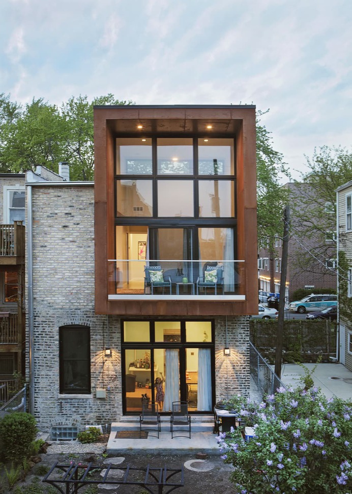 Cortez House, Former Butcher Shop Gets Modern Corten Addition