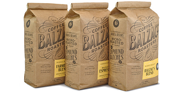 Packaging example #689: Balzacs Coffee - Sustainable Packaging Design #packaging #design #graphic #3d