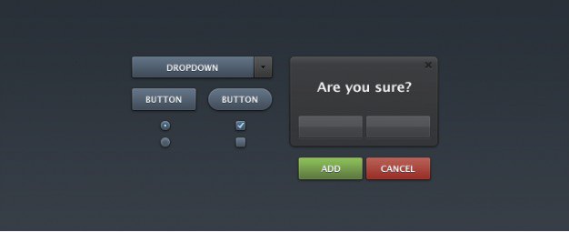 Interface elements for forms Free Psd. See more inspiration related to Button, Radio, Elements, Interface, Forms, Checkbox and Horizontal on Freepik.