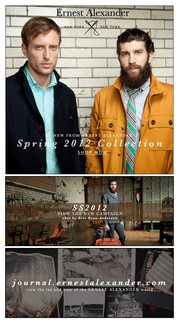 NEW SPRING 2012 COLLECTION | Ernest Alexander #ernest #new #look #design #emailer #spring #newsletter