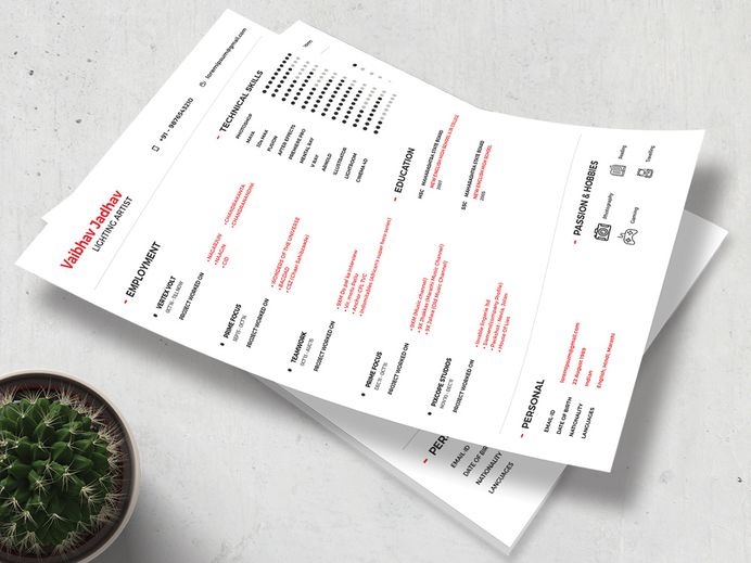 Free Minimalist Illustrator Resume Template with Clean Design