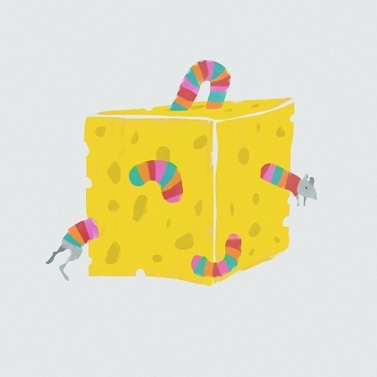 Make Something Cool Every Day 2009 on the Behance Network #stripey #illustration #jumper #cheese