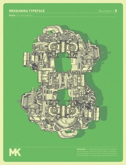 Riccardo Sabatini: Mekkanika Experimental Typeface | Tundra Blog #typography