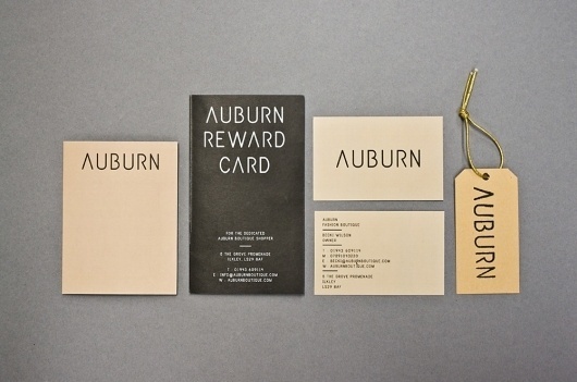 Auburn Identity | Catalogue #branding #hang #tag #minimal #booklet #typography