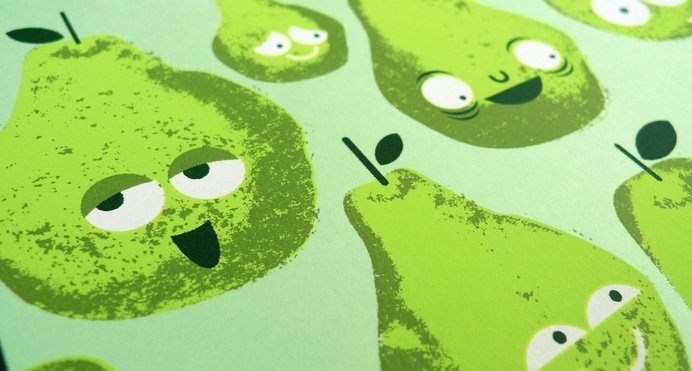 Doe Eyed / Design & Illustration #pear #print #fruit #screen #illustration