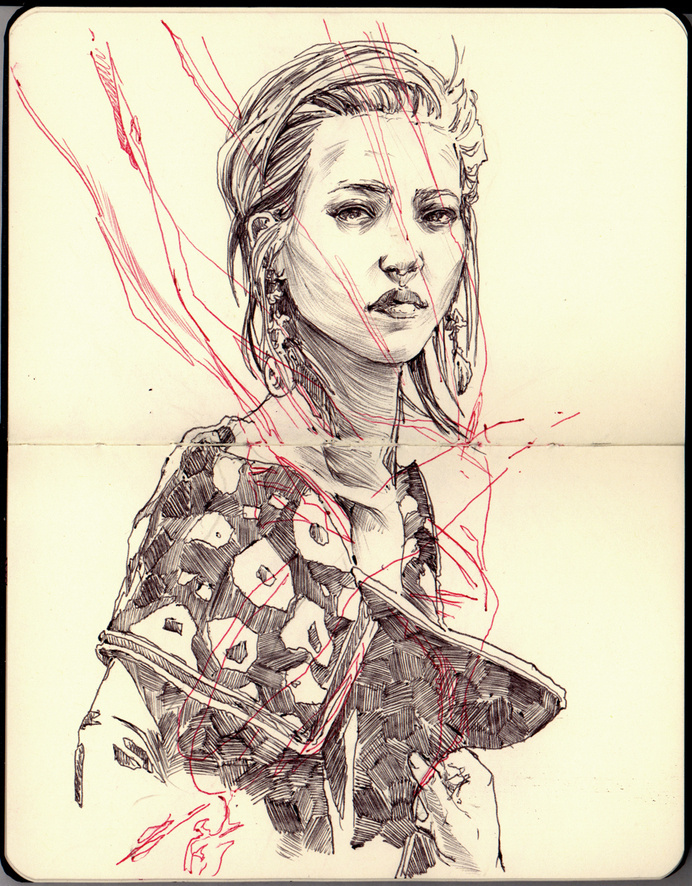 JOE WHYTE ILLUSTRATION #girl #design #illustration #moleskine #drawing