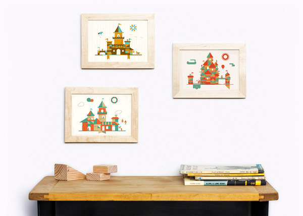 Castles #flat #vector #print #design #color #illustration