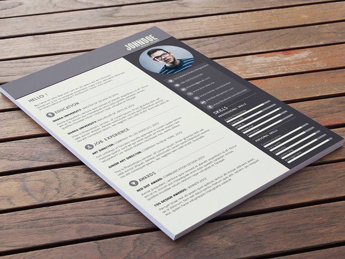 Rabbe Resume - Free PSD Resume Template in Four Color Options