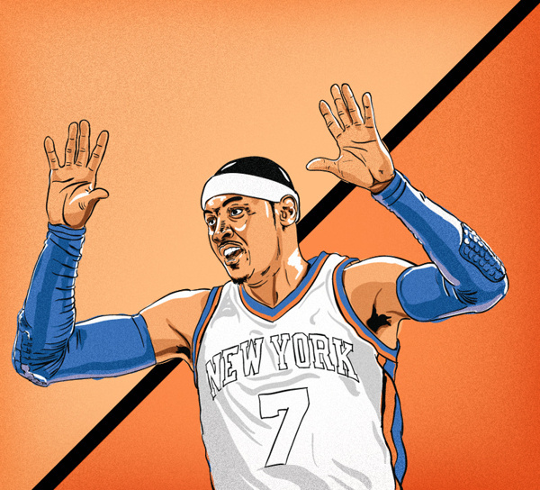 NBA Illustrations on Behance #carmelo #design #knicks #nba #illustration #anthony #poster #york #nyc #drawing #basketball #new