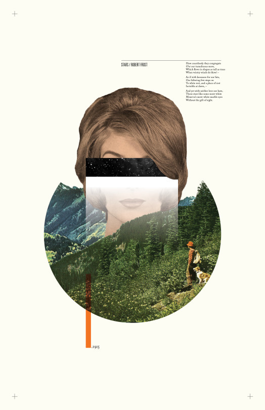 #poster #collage #design #minimal #robertfrost #poem #thomasadcock #theletterthomas