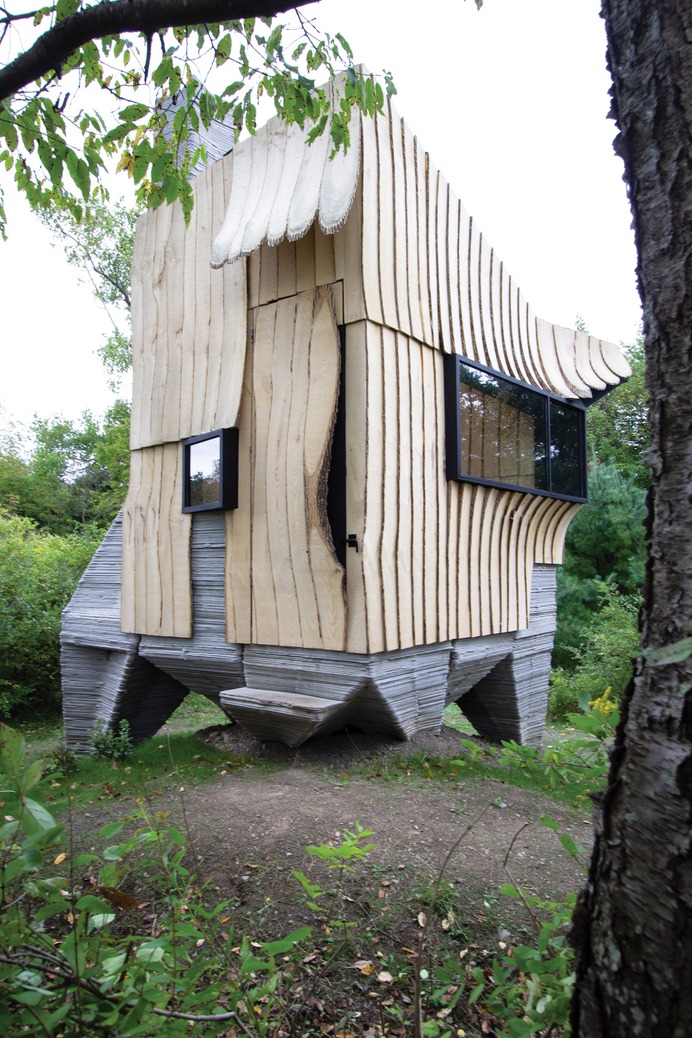 Hannah clads off-grid Ashen Cabin in New York with infested wood
