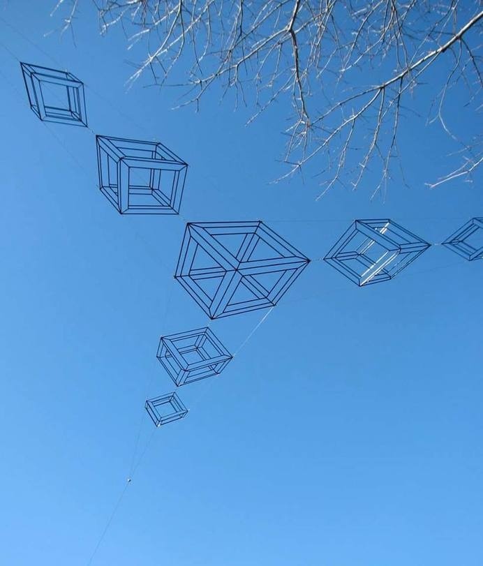 Suspended sculpture by Neil Dawson