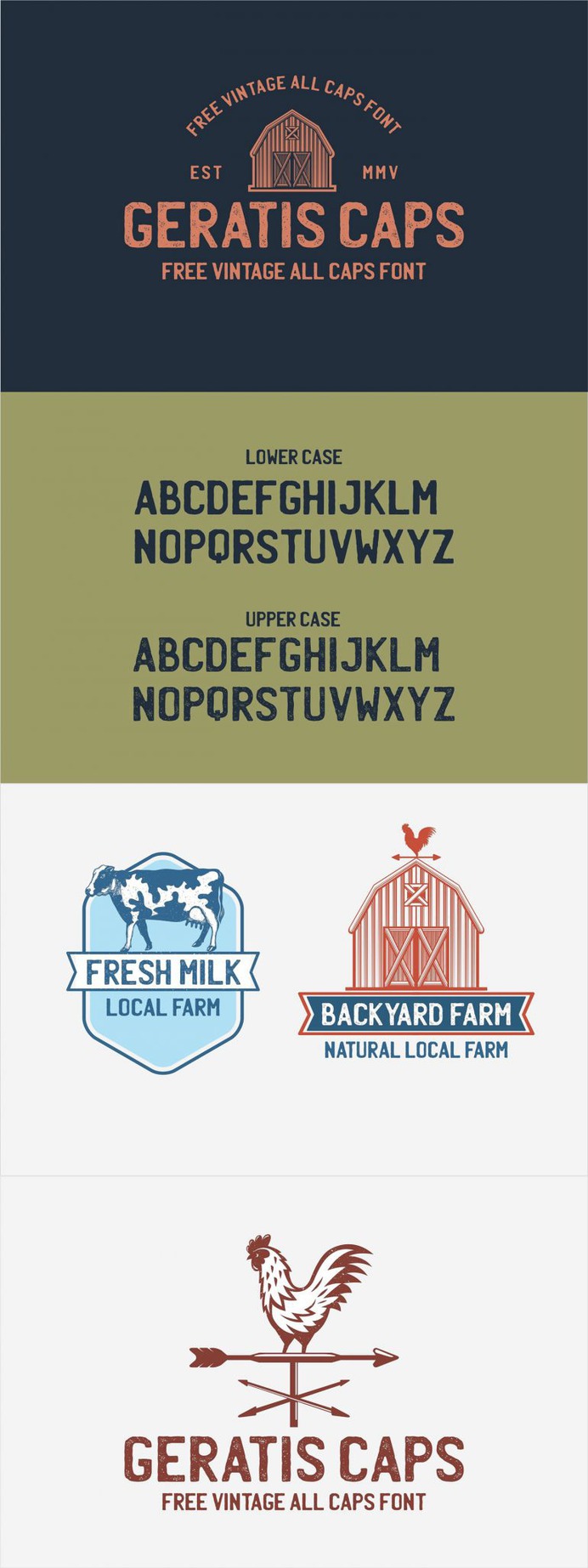 GERATIS – FREE VINTAGE ALL-CAPS FONT | 2 STYLES