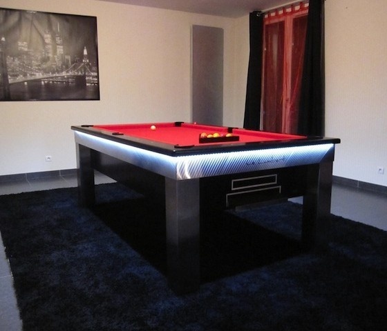 Lambert LED Slate Bed Pool Dining Table #gadget