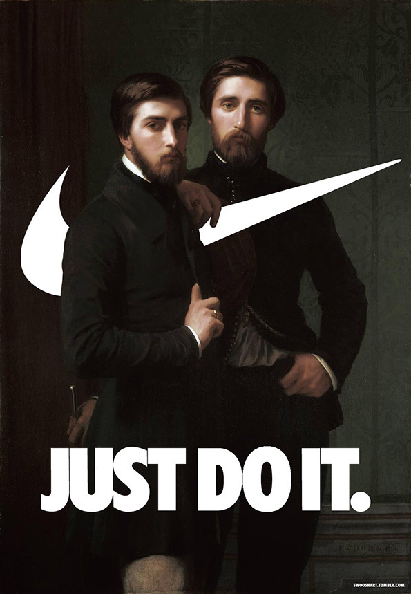 It's Nice That : Miscellaneous: Beautiful Old Masters paintings get the Nike swoosh treatment #nike #design #graphic #poster