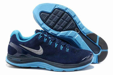 Mens Nike LunarGlide+ 4 Premium Midnight NavyBlue Glow-Silver Shoes #fashion